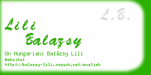 lili balazsy business card